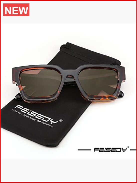 Retro Chunky Square Sunglasses UV400 Protection Recycled Material